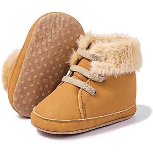 Meckior Toddler Baby Boys Girls High Tops Ankle Sneakers Soft Anti-Slip Sole PU Leather Moccasins Infant Newborn Prewalker First Walking Crib Shoes