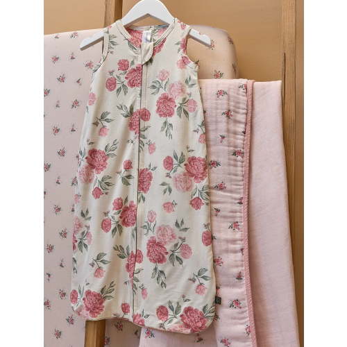 Modern Moments by Gerber Baby Neutral Two-Way Zip Super Soft Wearable Blanket, Flowers, Size 0/6 Months