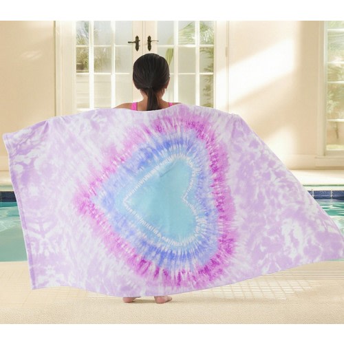 Tie-Dye Heart Kid Beach Towel&nbsp; UPF 50+