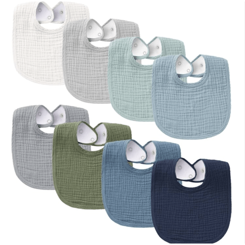 Baby Cotton Bibs 8 Pack