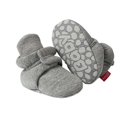 ZACPNCV Newborn Baby Booties Cotton Knit Shoes Soft Cozy First Wakers Warm Booties for Toddler Infant Girl Boy Dark Gray 0-6 Months