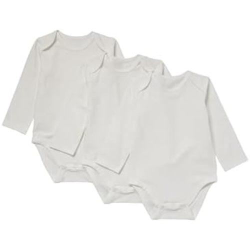 Hanes Baby Pure Comfort Long Sleeve Bodysuits, Infant Bodysuits, Boys & Girls, 3-pack