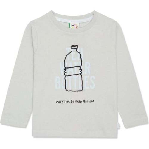 Ten Bottle Kid Tshirt, Silver and Mist Blue - Mon Coeur Tops | Maisonette