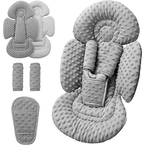 Generic Infant Insert Compatible with Mamaroo Swing & Graco Swing and Infant Car Seat, Newborn Insert Baby Head Body Support, Reversible Design, Breathable Soft Fabric, 1Pcs - Dots, Dark Gray