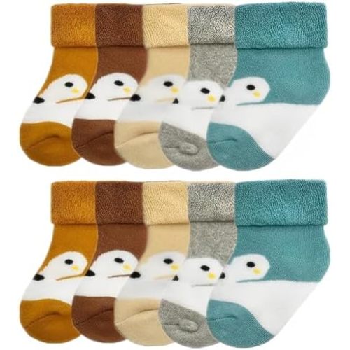 QandSweet Baby Cartoon Socks Toddler Boy Girls Warm Thick Crew Socks