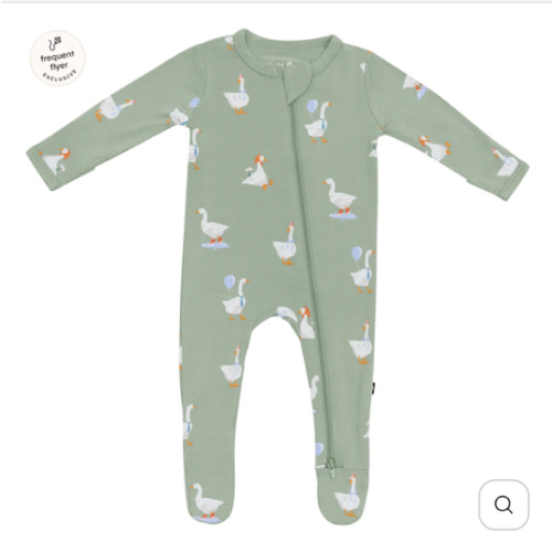 Zippered Footie in Silly Goose