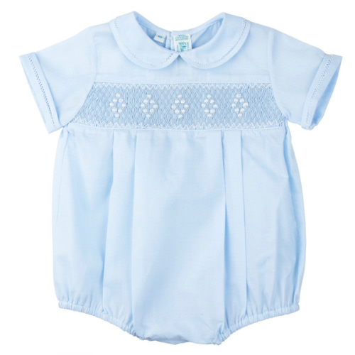 Smocked Embroidered Diamond Creeper | Newborn Baby Clothes | Coming Home Outfit |Feltman Brothers