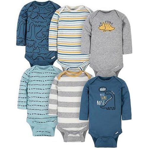 Gerber Baby Boys 6-Pack Long Sleeve Onesies Bodysuit