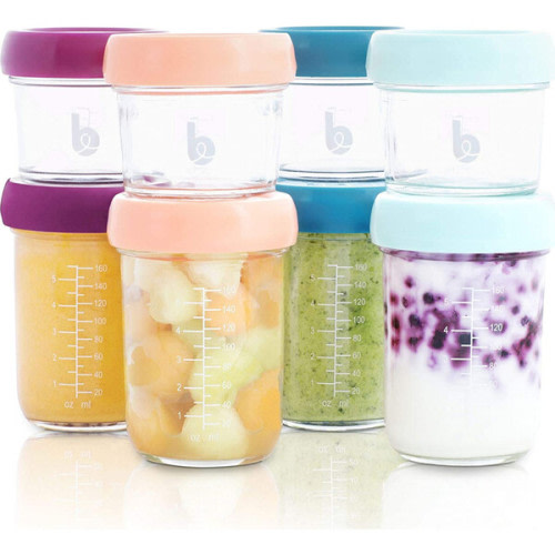 Leak Proof Glass Babybowls 4 x 4oz + 4 x 8oz - Babymoov Nursing & Feeding | Maisonette