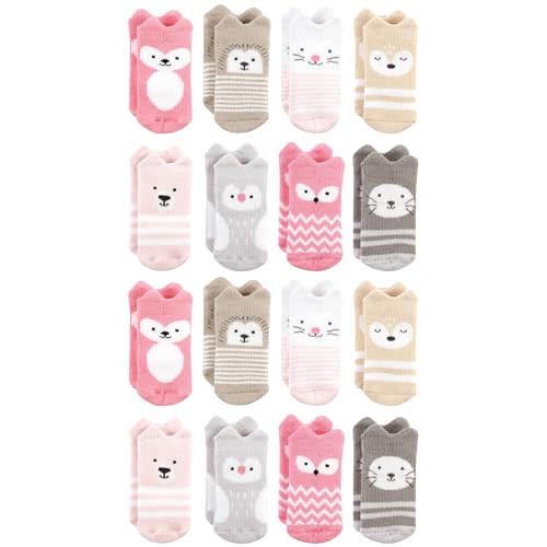 Hudson Baby Unisex Cotton Rich Baby Terry Socks 16-Pack