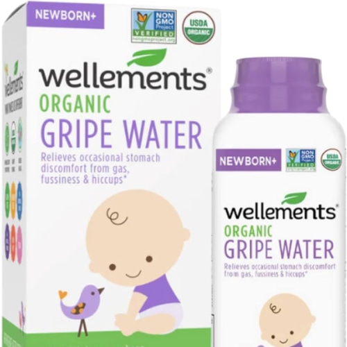 Wellements Organic Gripe Water | Relieves Occasional Stomach Discomfort from Baby Gas, Colic, Hiccups and Fussiness | Certified Organic and Non-GMO | No Artificial Flavors | 4 Fl Oz. | Ages Newborn+