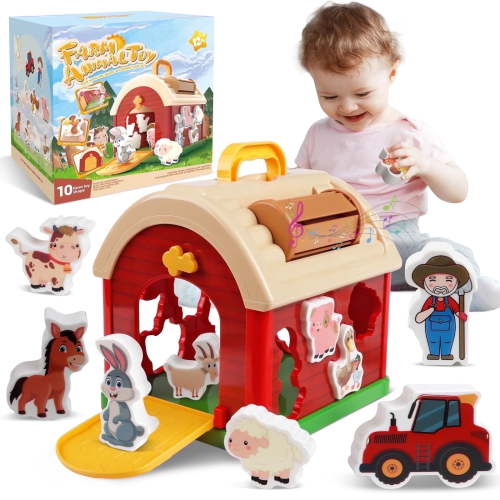 ANTIC DUCK Toddler Toys, Toys for 1 Year Old, Farm Animals Toys, Learning Montessori Toys, Christmas Birthday Gift for Baby Kids Toddlers Age 12- 24 Months