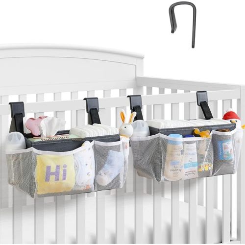 2-Pack Hanging Diaper Organizer for Crib, Playpen, Bassinet & Pack n Play