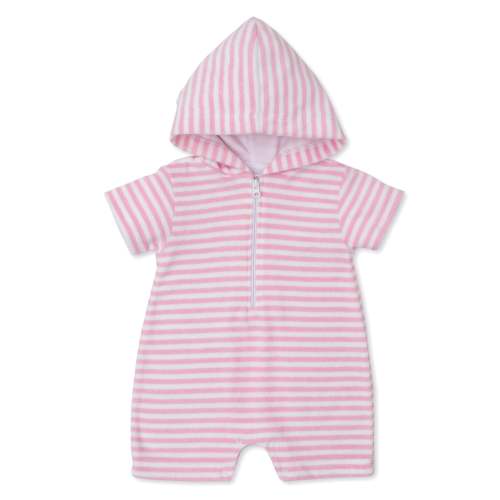 Cabana Terry Stripes Pink Terry Romper