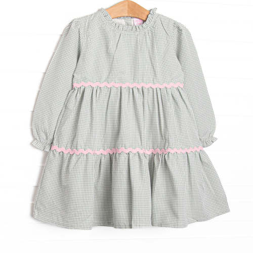 Schoolyard Sage Tiered Dress, Green – Stitchy Fish