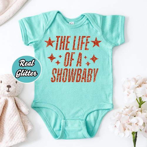 Baby girl Gift • Glitter Life Of a ShowBaby Girl Bodysuit • Retro Era-Inspired Baby Girls Shirt • Sparkle T-Shirt • Trendy Baby Girls Tee