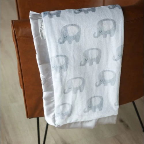 Ele-Fun Silver Plush Blanket | Minky Couture