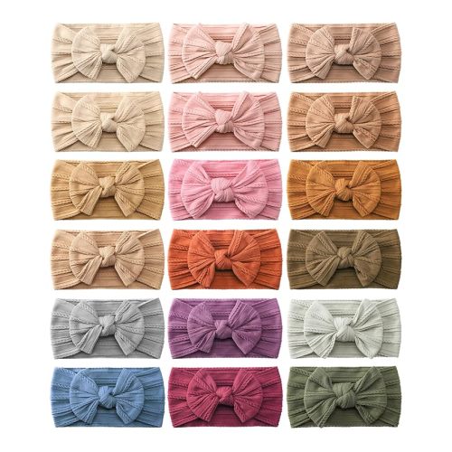18pcs Baby Nylon Headbands Hair Bow Elastics Hairbands