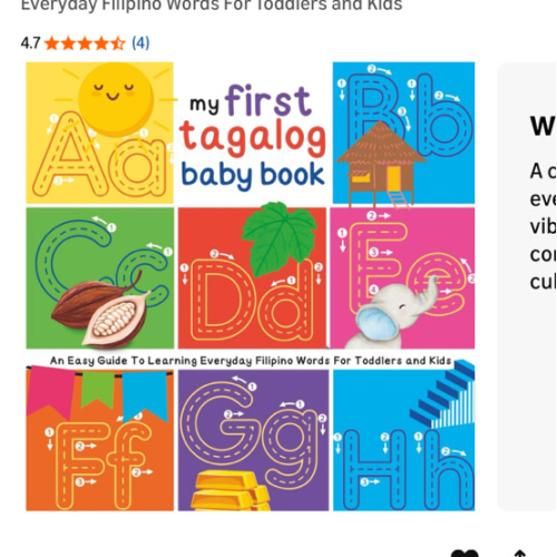 My First Tagalog Baby Book: An Easy Guide To Learning Everyday Filipino Words For Toddlers and Kids