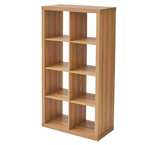 Better Homes & Gardens 8 Cube Storage Organizer, Light Honey, Open Back Cube Bookcase