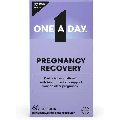 One A Day Postnatal Vitamins for Women, Postnatal Multivitamin with Folic Acid, Omega-3 DHA, B Vitamins, Support Immune Health, Breastfeeding, Post Partum Essential Nutrients for Women, 60 Ct