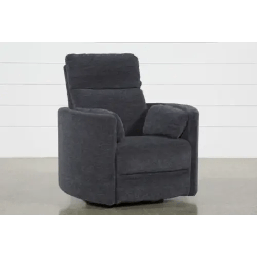 Rayna Ink Blue Nursery Power Oversized Swivel Glider Recliner with USB | Rocker
