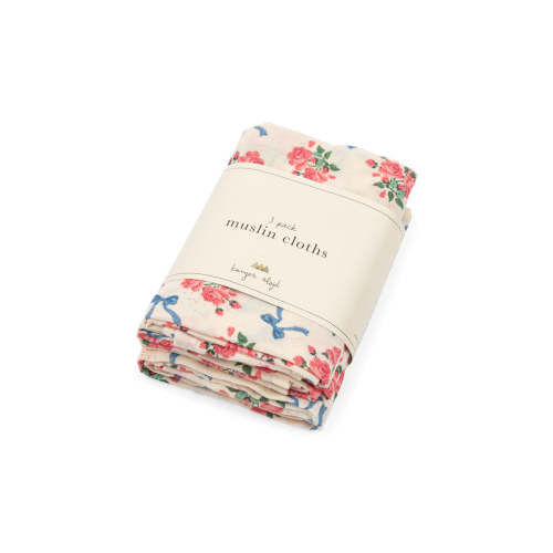 3 pack muslin cloths - bella rosita