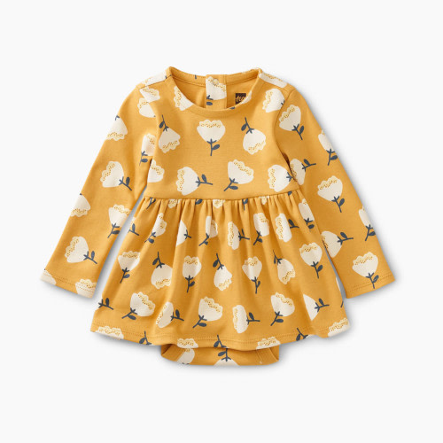 Tea Collection Sweet Sightings Baby Dress - Golden Blooms, 6-9 Months