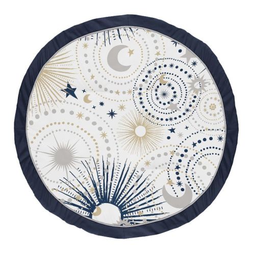 Sweet Jojo Designs Boy or Girl Gender Neutral Unisex Baby Tummy Time Playmat Celestial Blue Gold and Grey