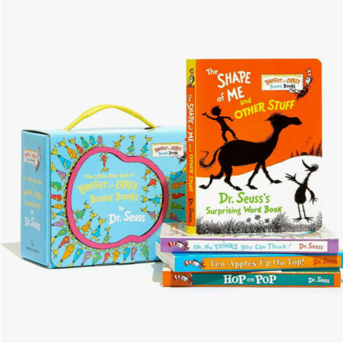 The Little Blue Boxed Set of 4 Bright and Early Board Books: Hop on Pop; Oh, the Thinks You Can Think!; Ten Apples Up On Top!; The Shape of Me and Other Stuff