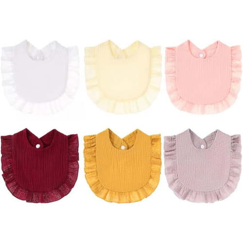 6Pack Baby Muslin Bandana Drool Bibs for Boys Girls Adjustable Baby Bibs Set