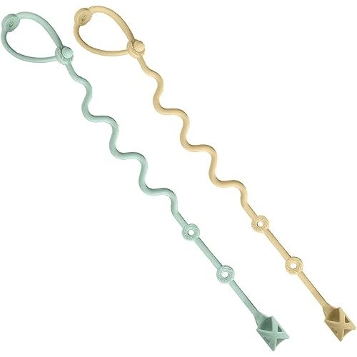 Silicone Utensils Holder Strap (Green/Beige, 2PK)