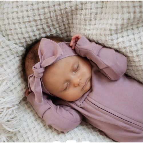 Lavender | Organic Smocked Tie Headband – L'ovedbaby