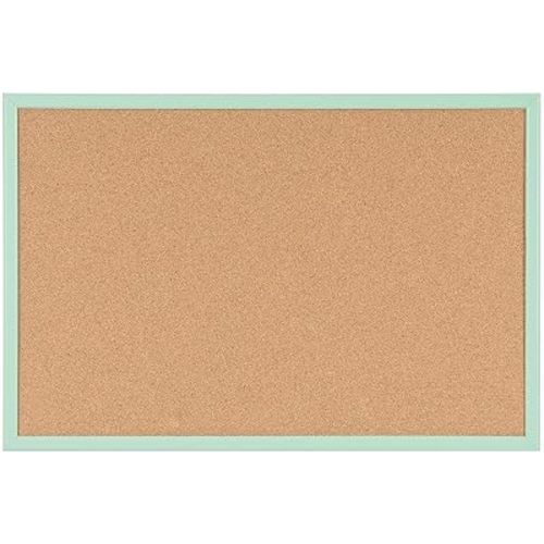 MasterVision Pastel Cork Bulletin Board, 16" x 12", Green Frame, Decorative Wall Corkboard for Home, Dorm or Classroom, Office Décor Pinboard
