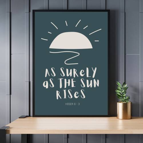 Modern Christian Nursery Wall Décor Instant Download, Surely As The Sun Rises Faith Based Print Jesus Bible Story Gift, Toddlers Room Poster