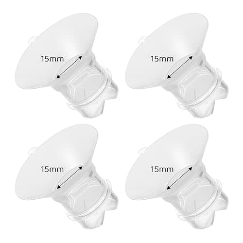 Flange Inserts 15mm Compatible with Medela/Spectra/TSRETE/Elvie/Momcozy/Bellababy Breast Pump 24mm Shields/Flanges, Reduce 24mm Nipple Tunnel Down to 15 mm, 4PCS