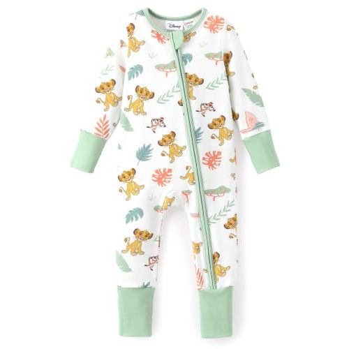 Disney Baby Organic Cotton Zip Footie Clothes Romper Outfit for Nb to Inf