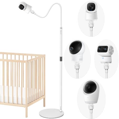 Baby Monitor Floor Stand Holder Mount Compatible with eufy Baby Cameras | E30/ C220/ E21/E20 /E110/C2110 /T8417/T8354 Cameras Adjustable Clip Mount Height and Stable Base Flexible Baby Monitor Holder