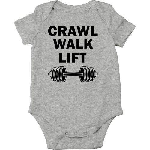 AW Fashions Crawl Walk Lift Baby Bodysuit Funny Cute Adorable Newborn Romper Clothing Boys Girls Outfit