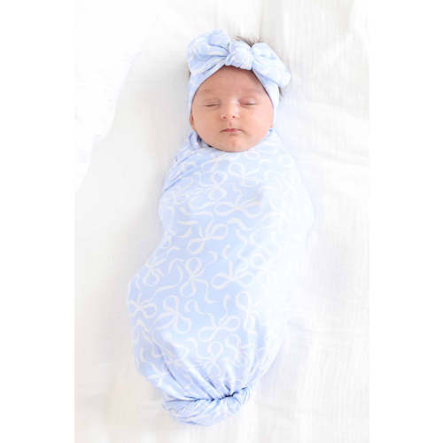 Blue-tiful Bows Knit Large Bow Headwrap | Caden Lane