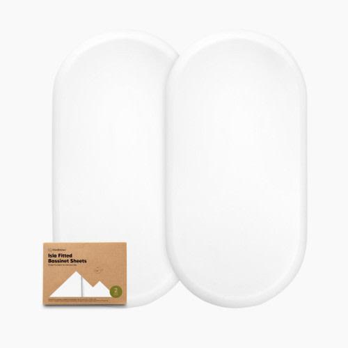 KeaBabies Isla Fitted Bassinet Sheets (2 Pack) - Soft White