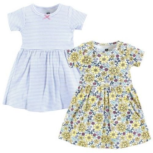 Hudson Baby Girls Cotton Dresses, Outline Floral Yellow