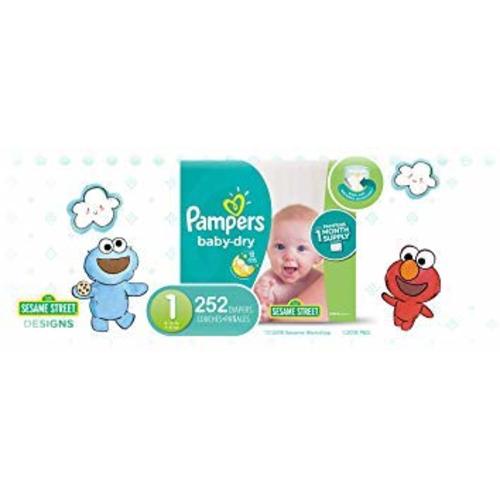 Diapers Newborn / Size 1 (8-14 lb), 252 Count - Pampers Baby Dry Disposable Baby Diapers, ONE MONTH SUPPLY (Packaging May Vary) - Size 1 (252 Count)