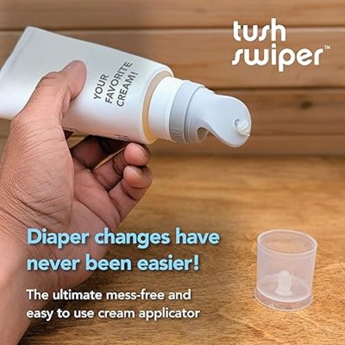 Eli & Ali Tush Swiper - Diaper Rash Cream & Butt Paste Applicator - Universal Fit for Most Diaper Creams | Mess-Free & Hygienic Alternative to Cream Spatula - Carry Less Baby Gear - Grey, 2 Pack