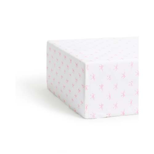 Luxe Premium Percale Crib Sheet in Blushing Bows
