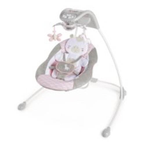 Ingenuity Inlighten Cradling Plug-In Swing with LightBeams Mobile - Flora the Unicorn