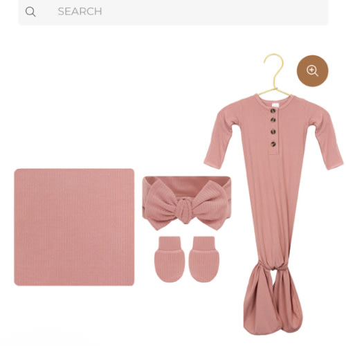 Jane Ribbed Newborn Headband Bundle (Gown)