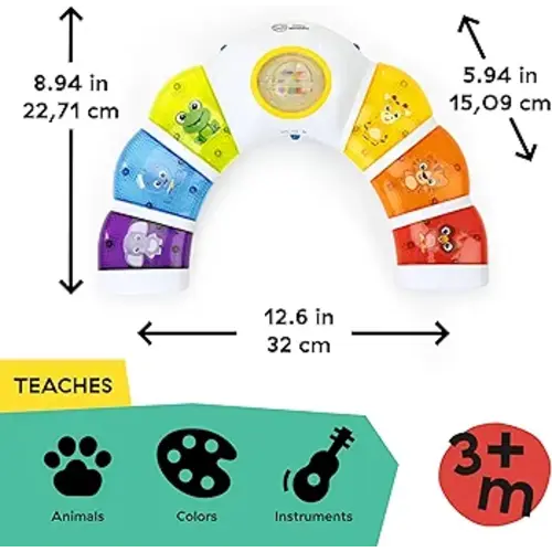 Amazon.com : Baby Einstein Glow & Discover Light Bar Musical Toy, Activity Station, Sitting Up and Tummy Time Toy, Color and Animal Learning Toy, Infant Ages 3 Months+ : Toys & Games