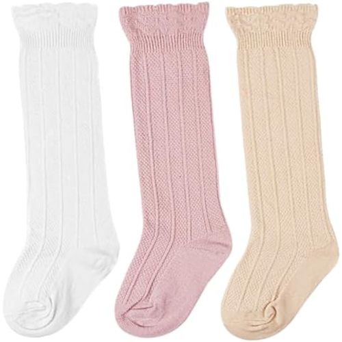 BQUBO Baby Knee High Socks Newborn Infant Toddler Kids Socks Girls Uniform Leggings Dress Sock Long Cotton Stockings