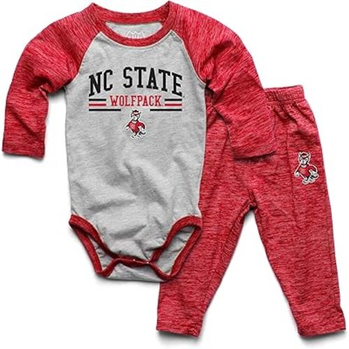 Wes and Willy Baby College Sports Fan Long Sleeve One Piece and Pant Set